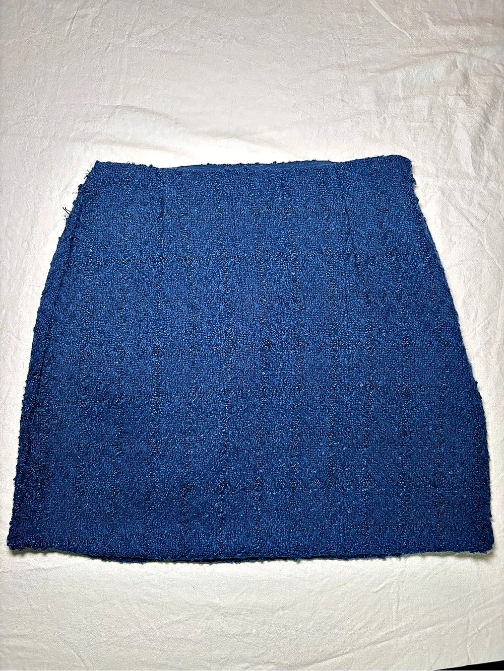 Abercrombie & Fitch Blue Tweed Bouclé Mini Skirt Textured Side Zip XS